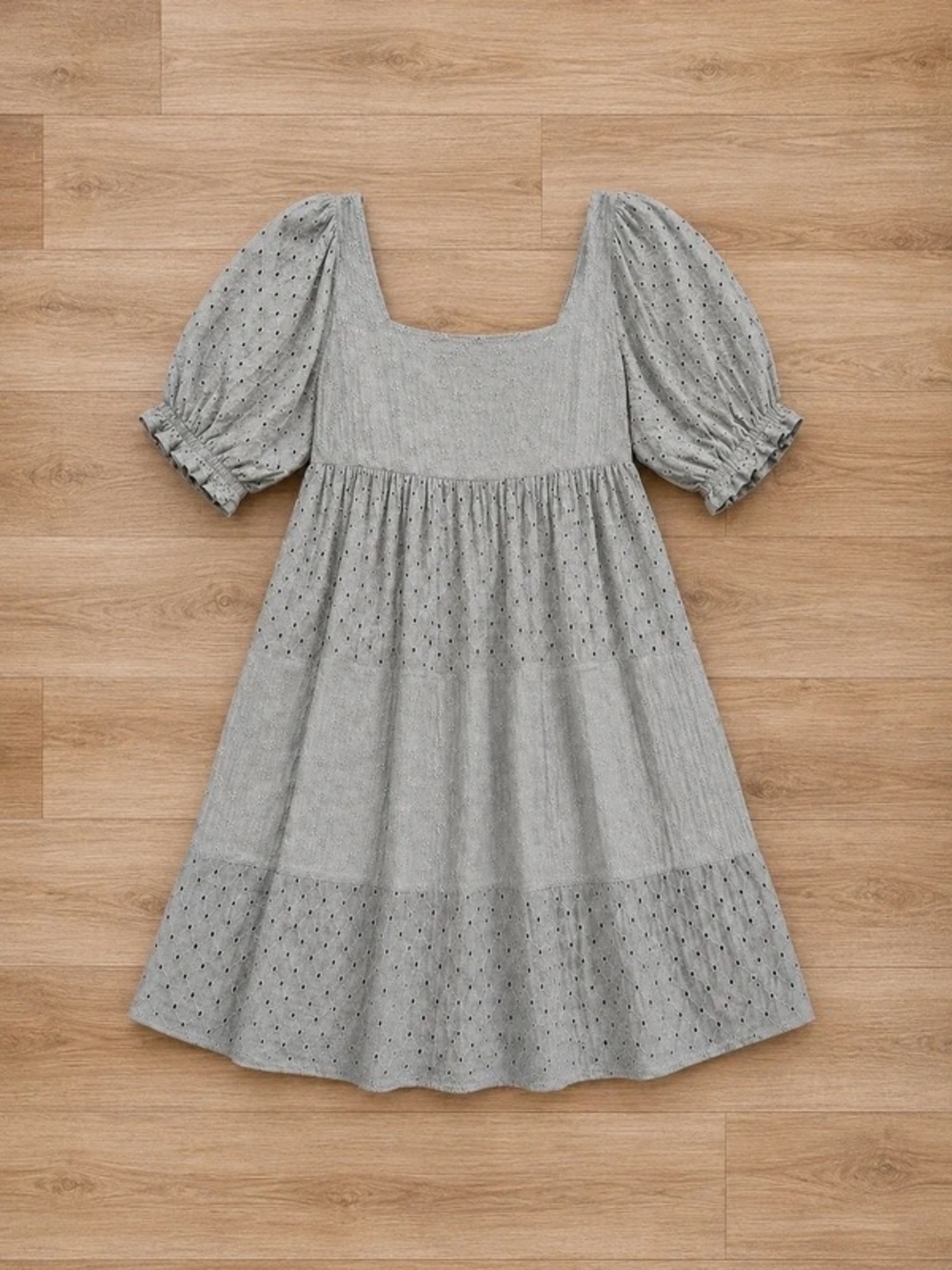 Rylee and Cru / Gretta Babydoll Dress / Blue Fog Eyelet / Size S Small